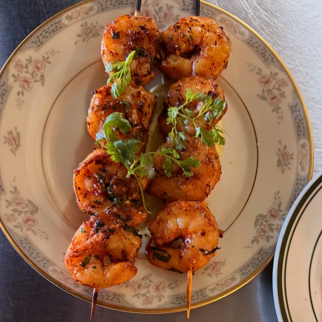 Shrimp skewer.