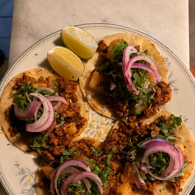 Chorizo tacos.