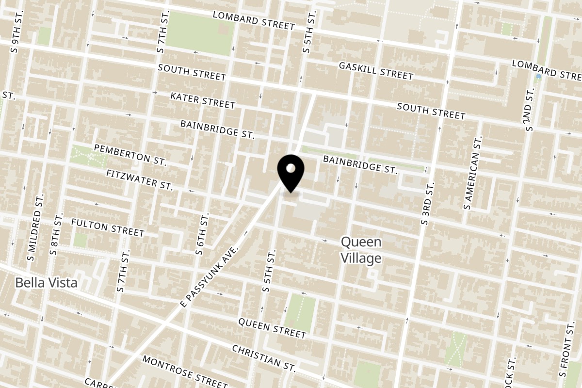 Map showing the location of Casa Oui on 705 S 5th St in Philadelphia